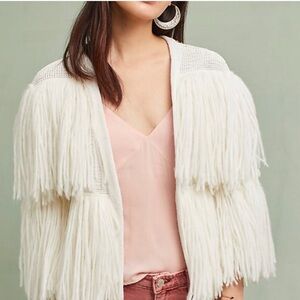 Rachel Antonoff Fringe Detail White Sweater - Medium